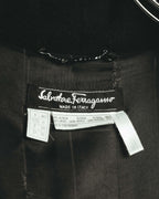 -SPECIAL- "Salvatore Ferragamo" 90's-00's Alpaca wool oversized shawl collar long coat