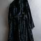 "EMPORIO ARMANI"  Leather belted design velour mid length gown coat