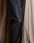 "GUCCI" Glen plaid wool wide tapered slacks