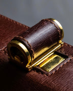 "Salvatore Ferragamo" Half-moon shaped Bordeaux color leather shoulder bag