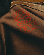 -SPECIAL- “LOEWE” 90’s Anagram embossed wide-opening leather boston bag