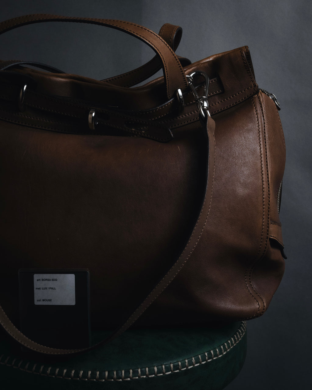 "MAURO GOVERNA" 00’s-10’s lamb leather belted draped bag