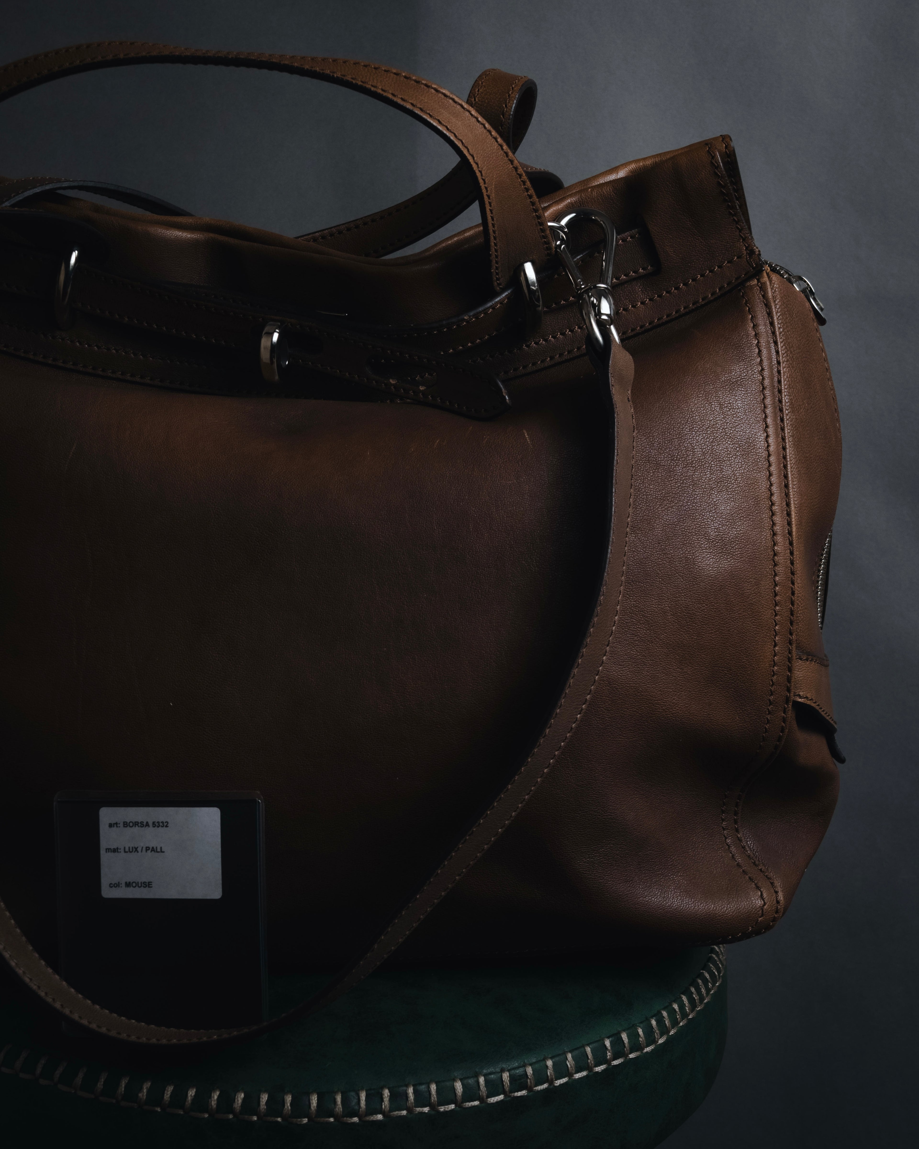 "MAURO GOVERNA" 00’s-10’s lamb leather belted draped bag