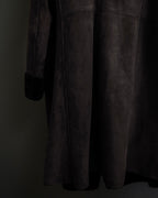 "NORTH BEACH" Smoky lamb fur design suede leather coat