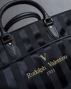 "Rudolph Valentino" Striped nylon combination 2-way boston bag