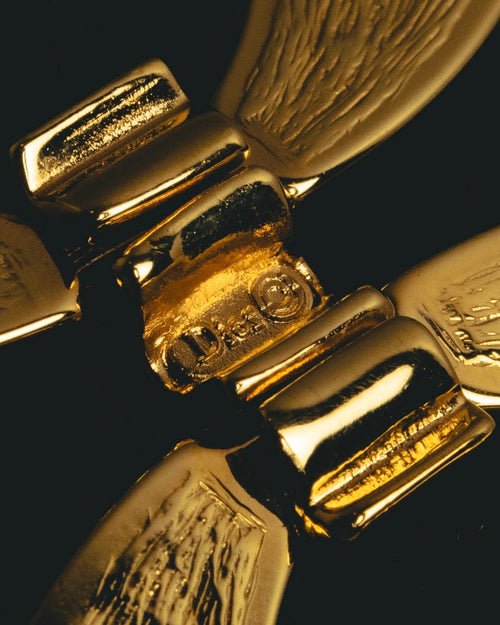 "Christian Dior" 80's-90's Sculptural gold tone link bracelet