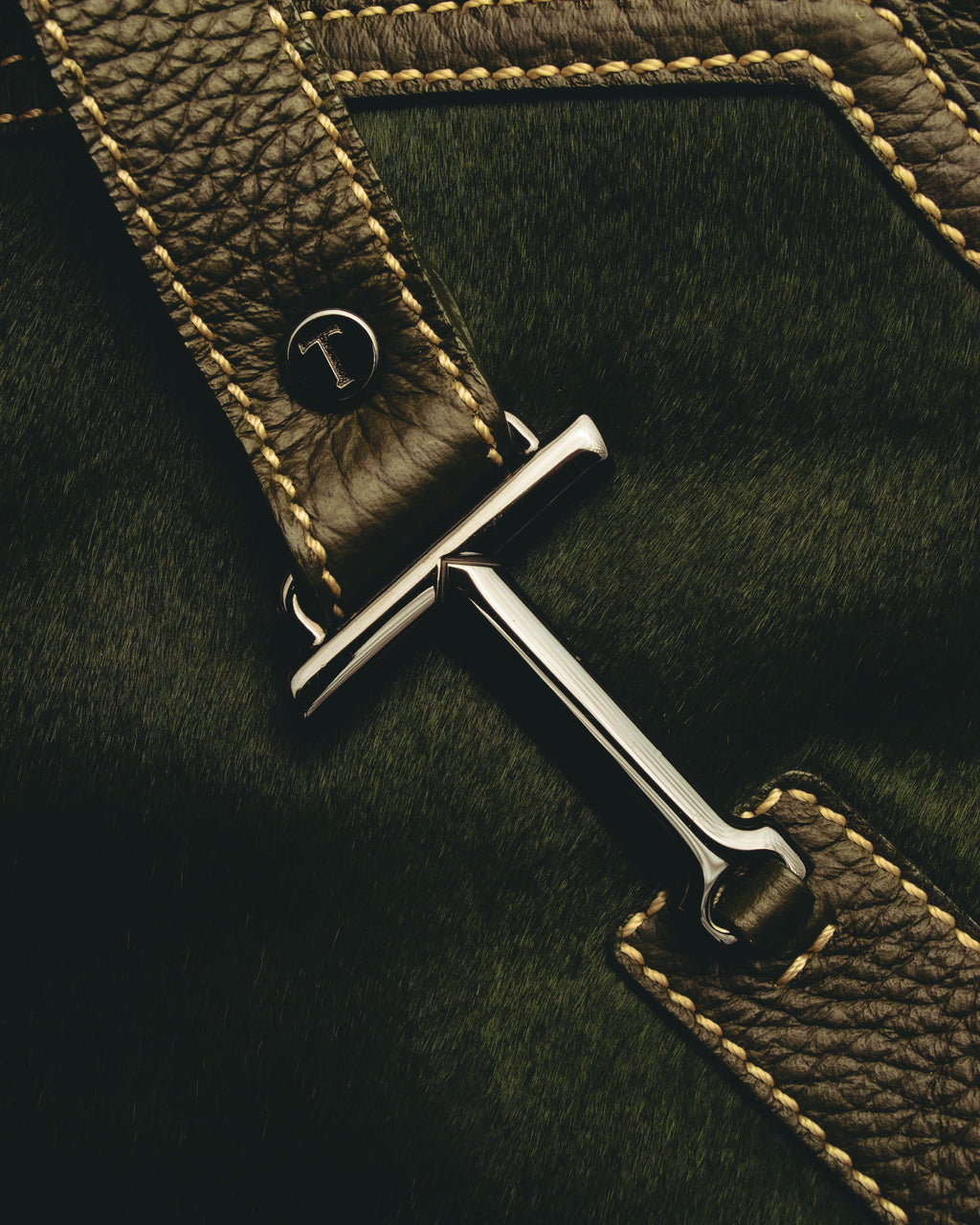 "TOD'S" 00's-10's Textured haircalf leather shoulder bag