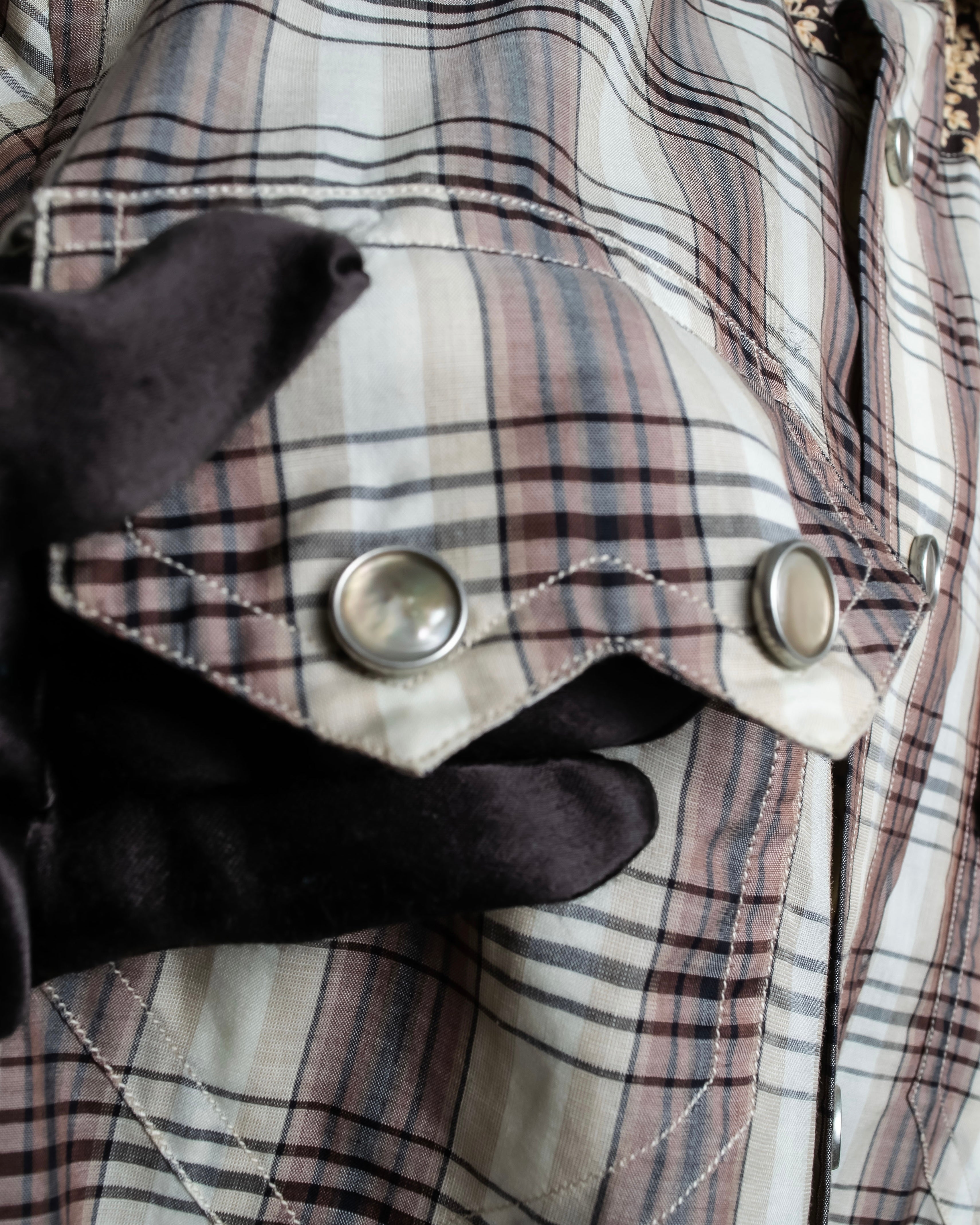 "GUCCI" Floral and checkered western shirt