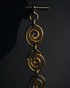 "CELINE" Early 90s spiral circle chain toggle bracelet