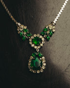 "Christian Dior" 80's-90's Emerald green pendant necklace