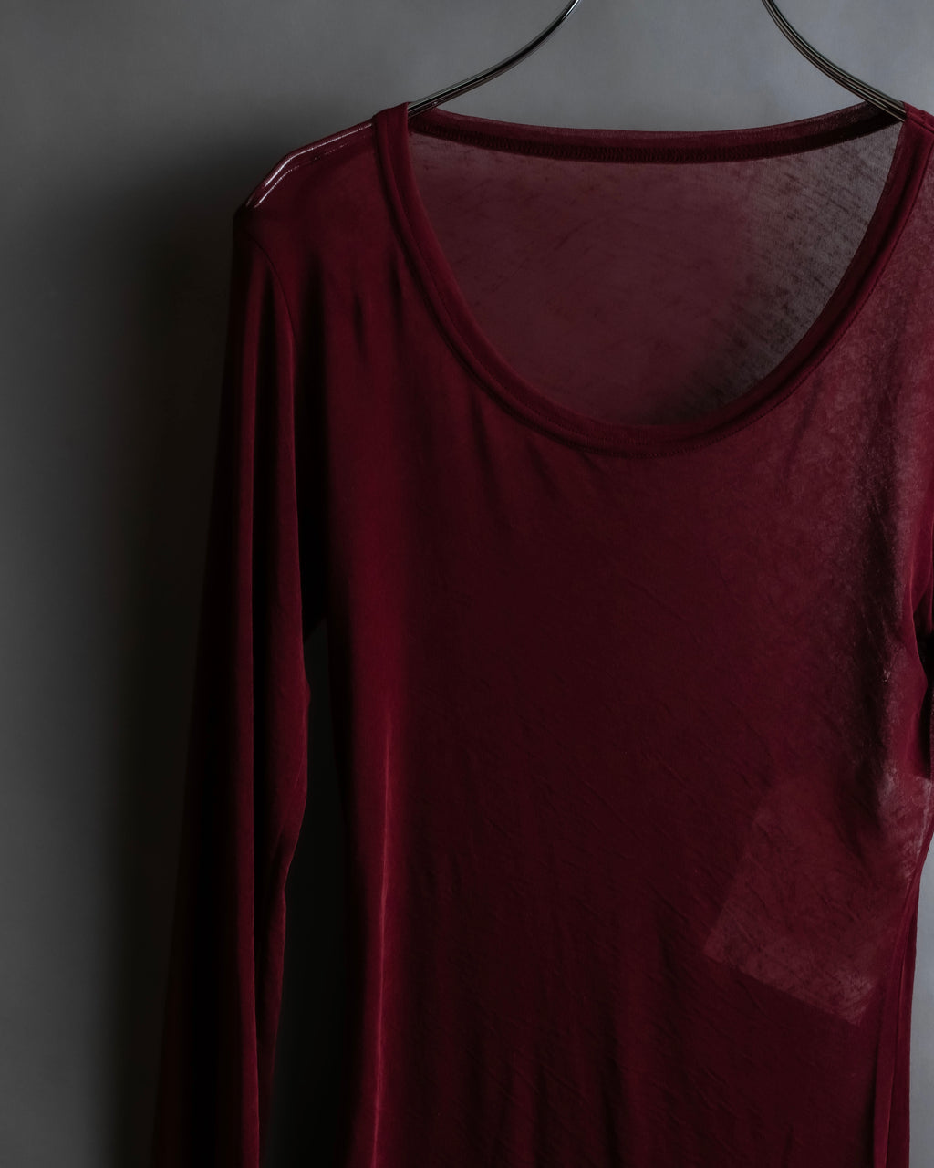 "YOHJI YAMAMOTO FEMME" 13SS Burgundy color sheer pullover