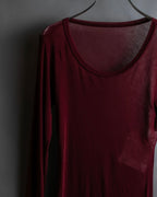 "YOHJI YAMAMOTO FEMME" 13SS Burgundy color sheer pullover