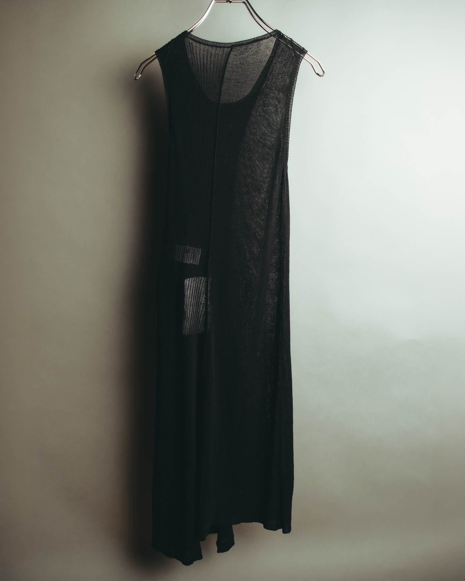 “Yohji Yamamoto” 2010’s sheer cotton ribbed long dress