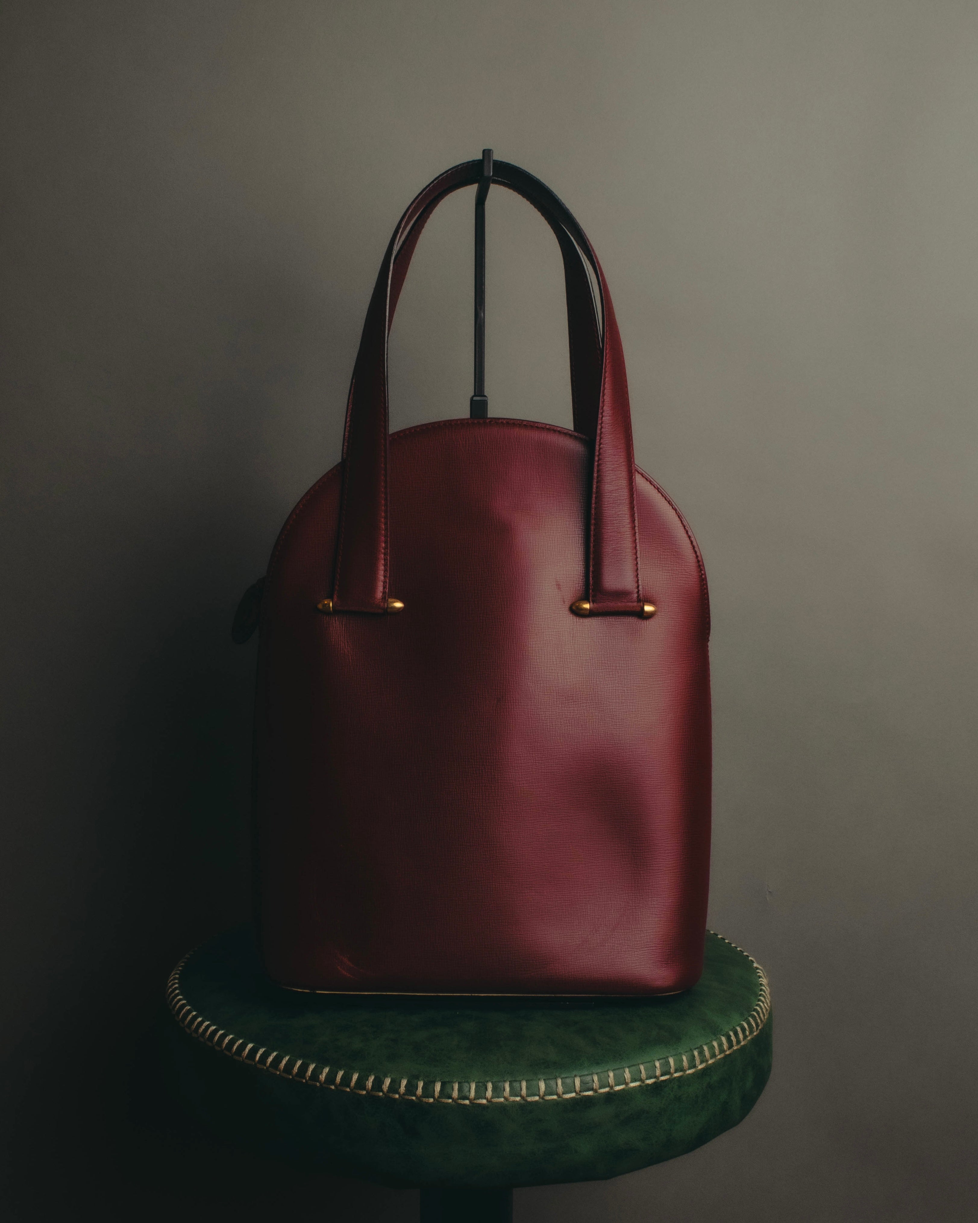 "Cartier" 80's-90's Bordeaux leather handbag