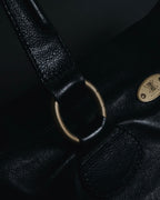 "CELINE" Leather double-pocket ring-hardware shoulder bag