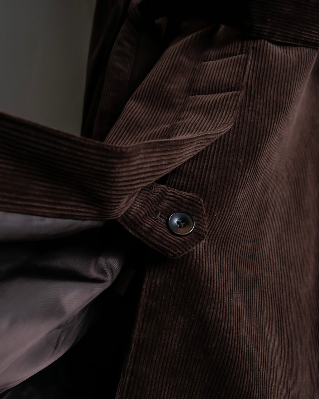 "Barbour" Wide ribbed corduroy maxi-length trench coat