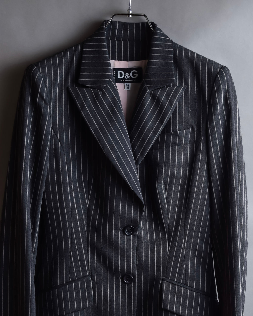 "Dolce & Gabbana" White striped shaped tailored jacket