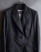 "Dolce & Gabbana" White striped shaped tailored jacket