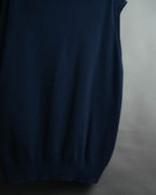-MOOD MILLÉSIMES- Polo by Ralph Lauren” 90’s-00’s deep navy pima cotton knit vest