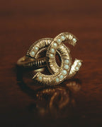 –SPECIAL– "CHANEL" Sculptural pearl double c costume ring