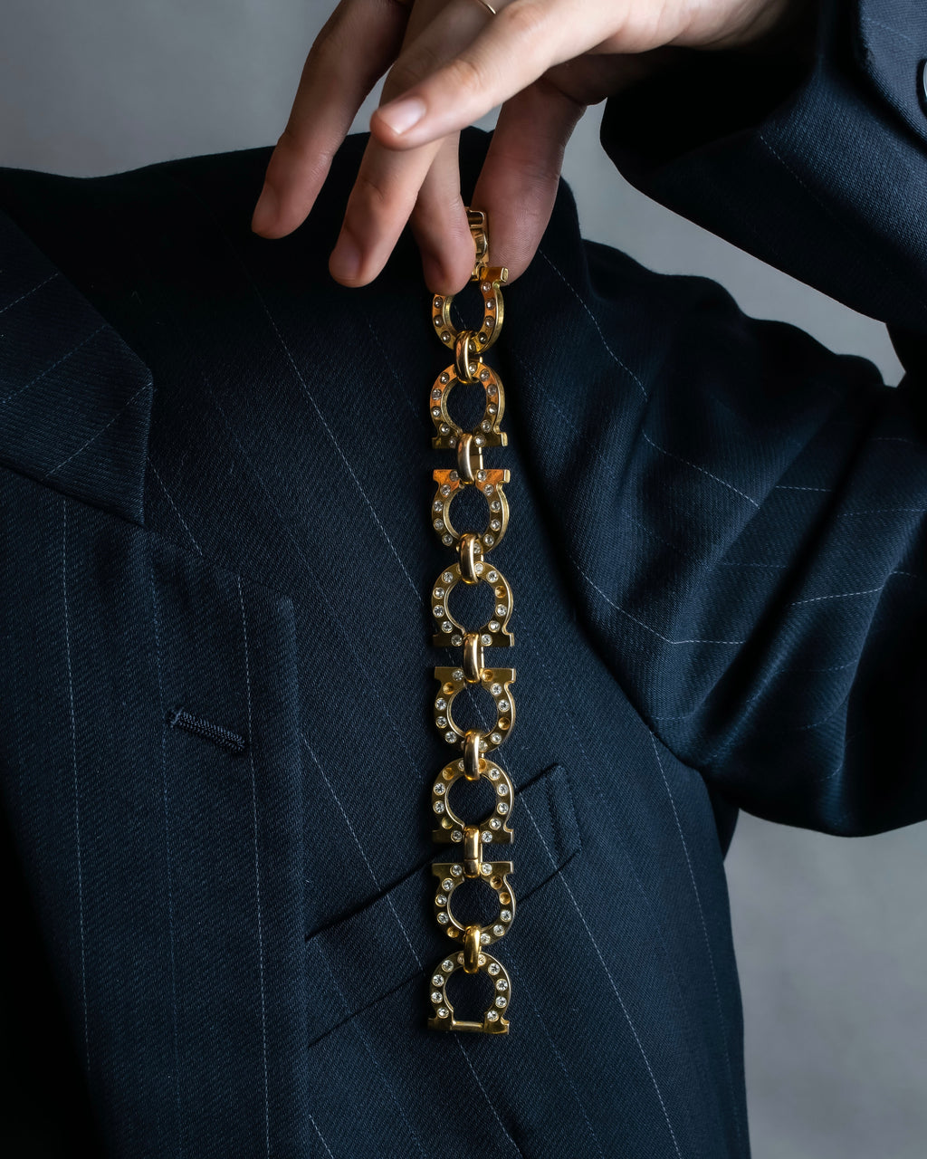 Salvatore Ferragamo Big Gancini gold chain bracelet