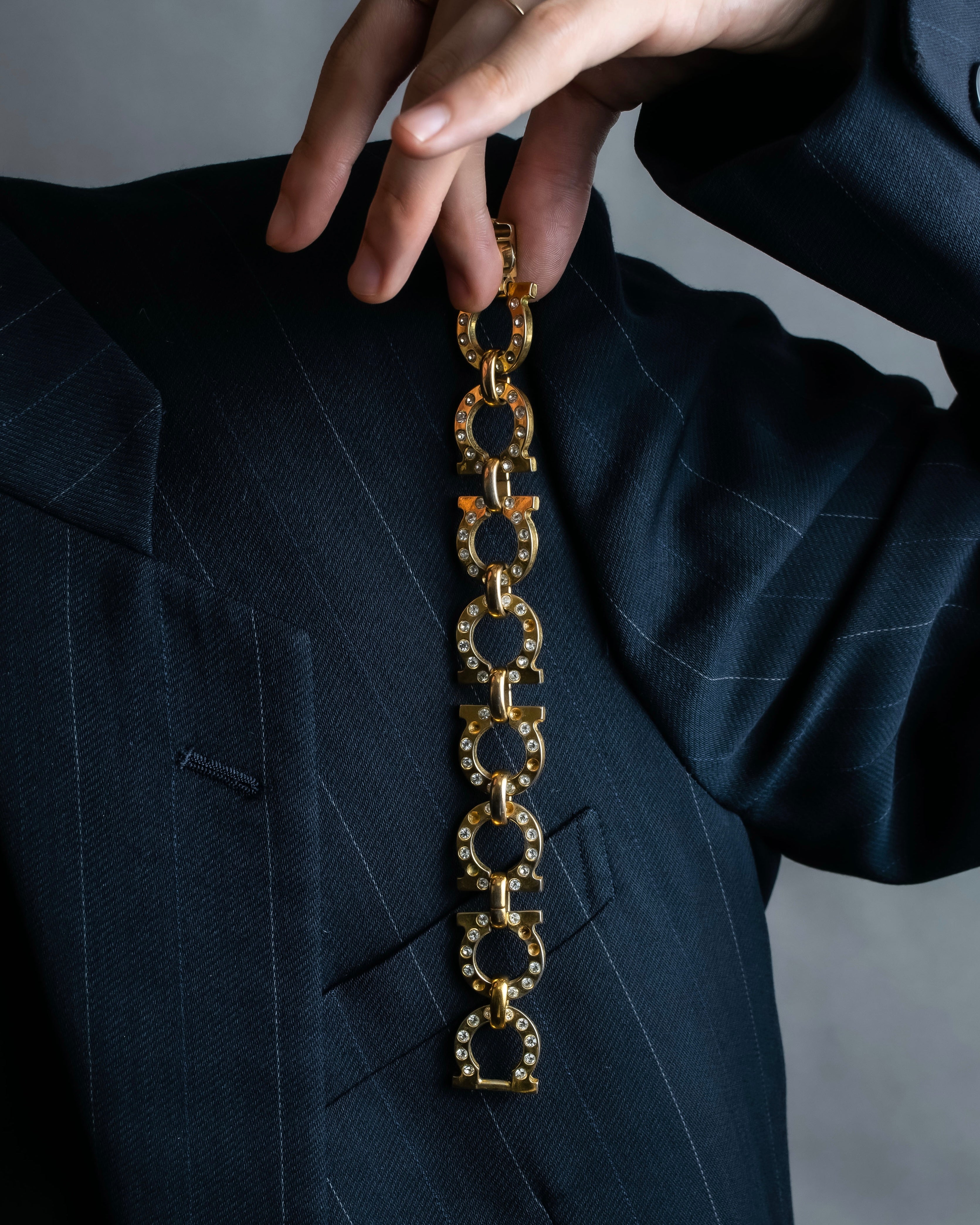 Salvatore Ferragamo Big Gancini gold chain bracelet