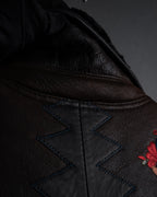 “KENZO” 80’s Folkloric shearling-lined leather long coat