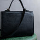 "BURBERRYS" Logo engraved grained leather 2way hand bag