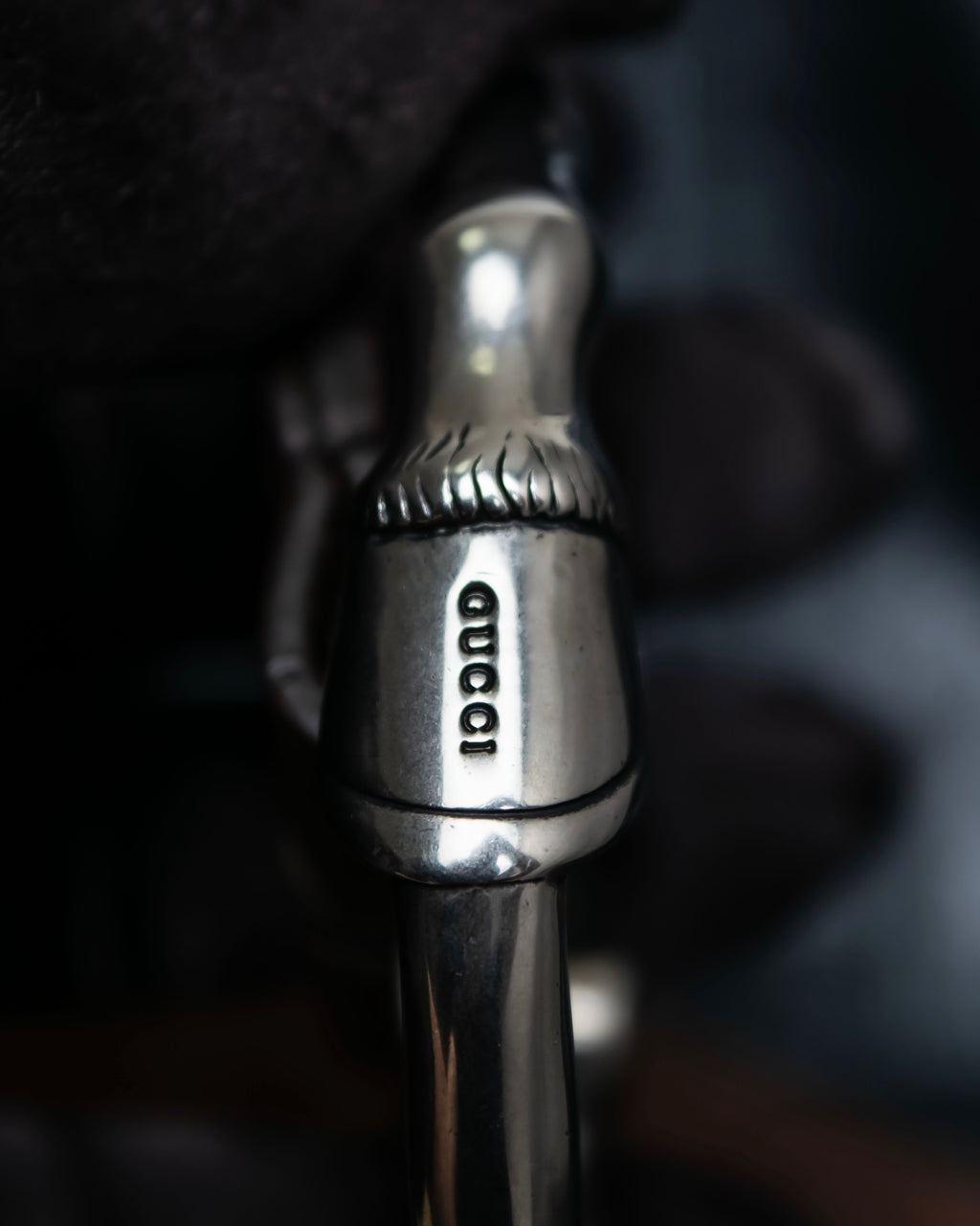 "GUCCI" Horse's foot motif antique style ring belt