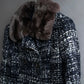 "Weekend Max Mara" Fur trimmed design collar tweed flare coat