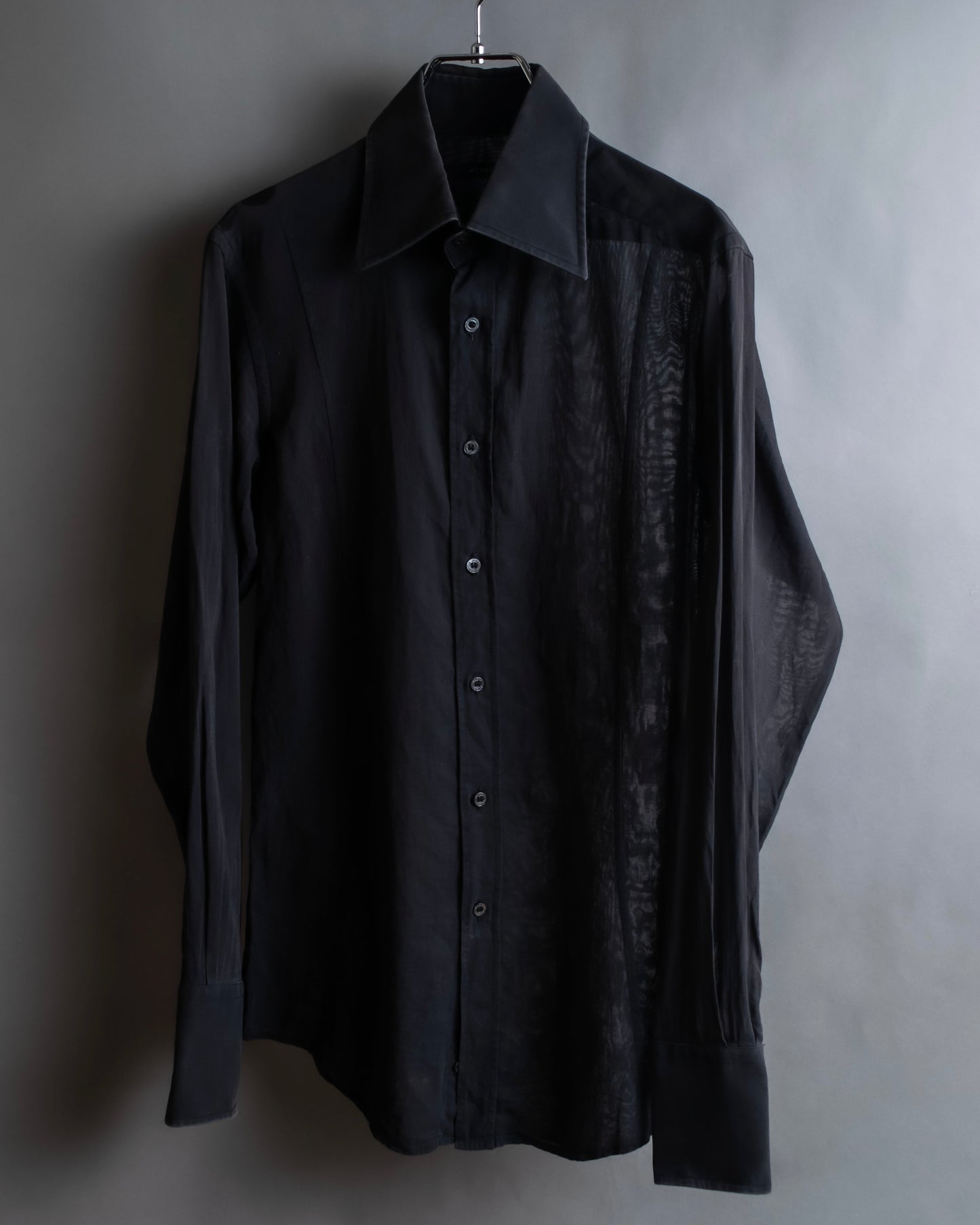 "GUCCI" See-through design cotton shirt