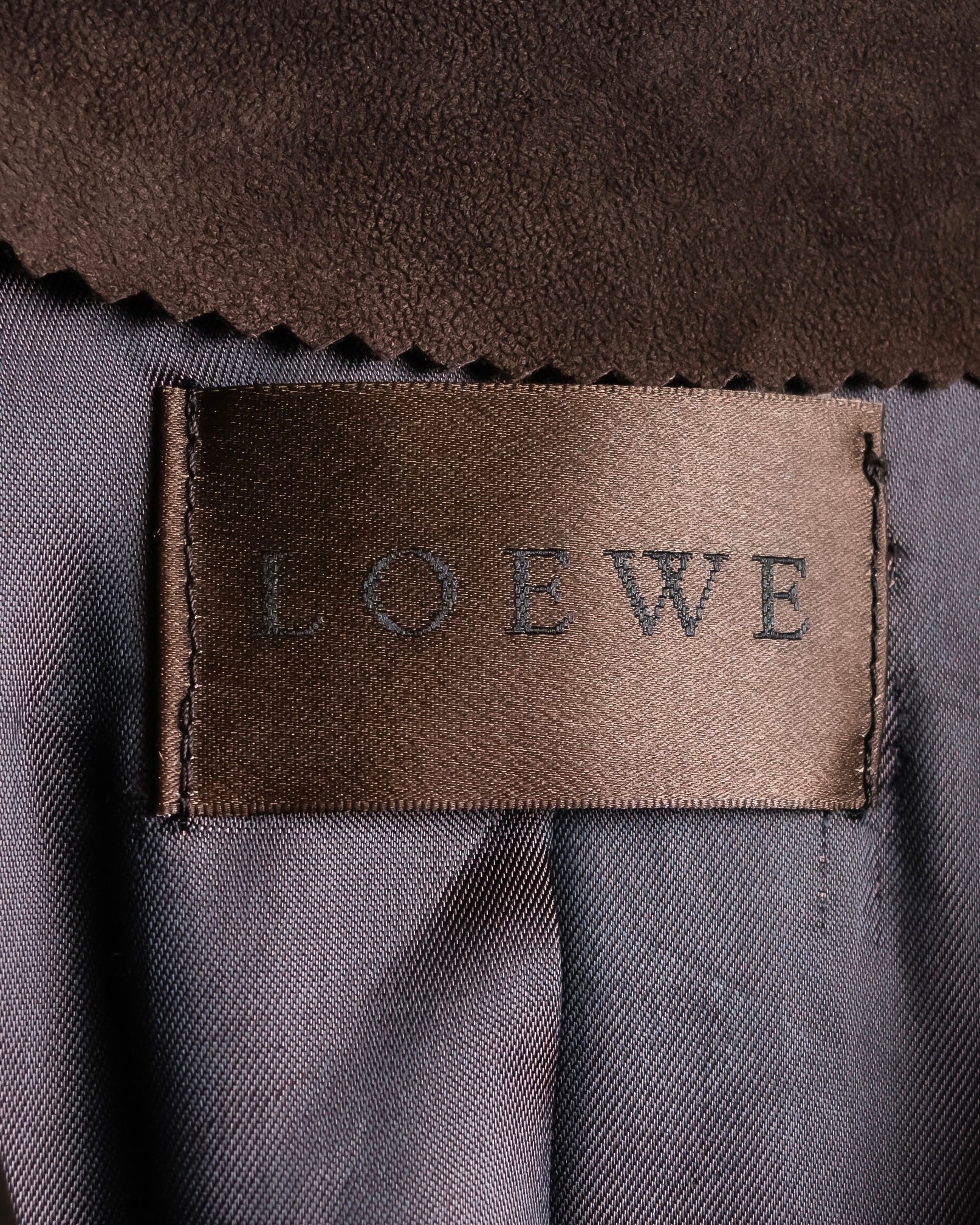 "LOEWE" 80's flowing line suede leather chester coat