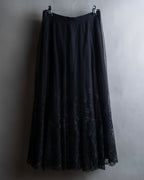 "LOUIS VUITTON" Tiered embroidered design flared skirt