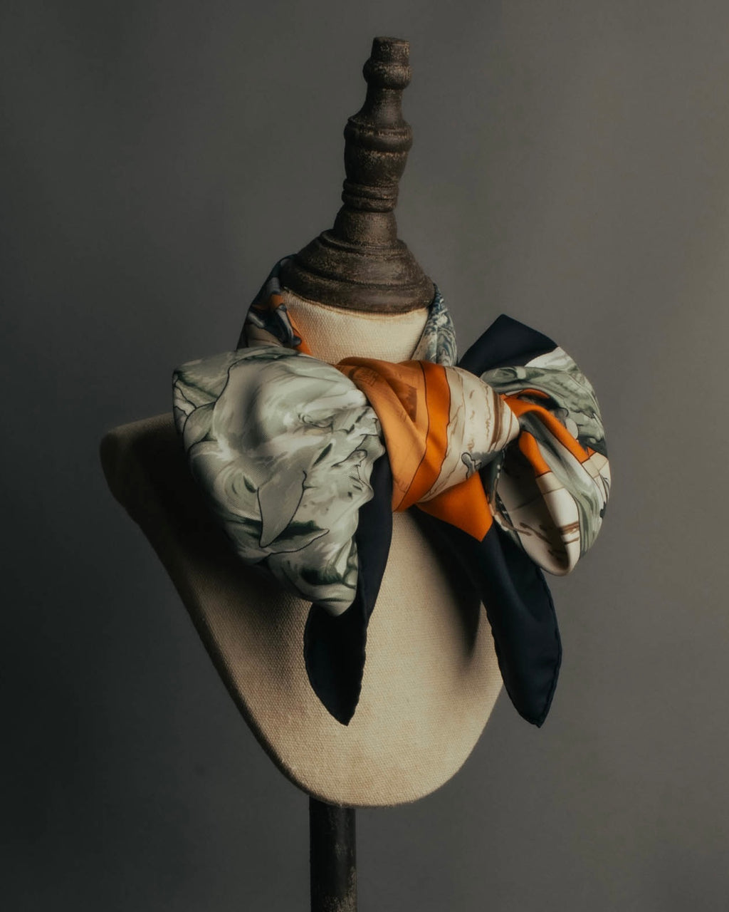 "Hermès" 90's-00's Architectural printed silk scarf