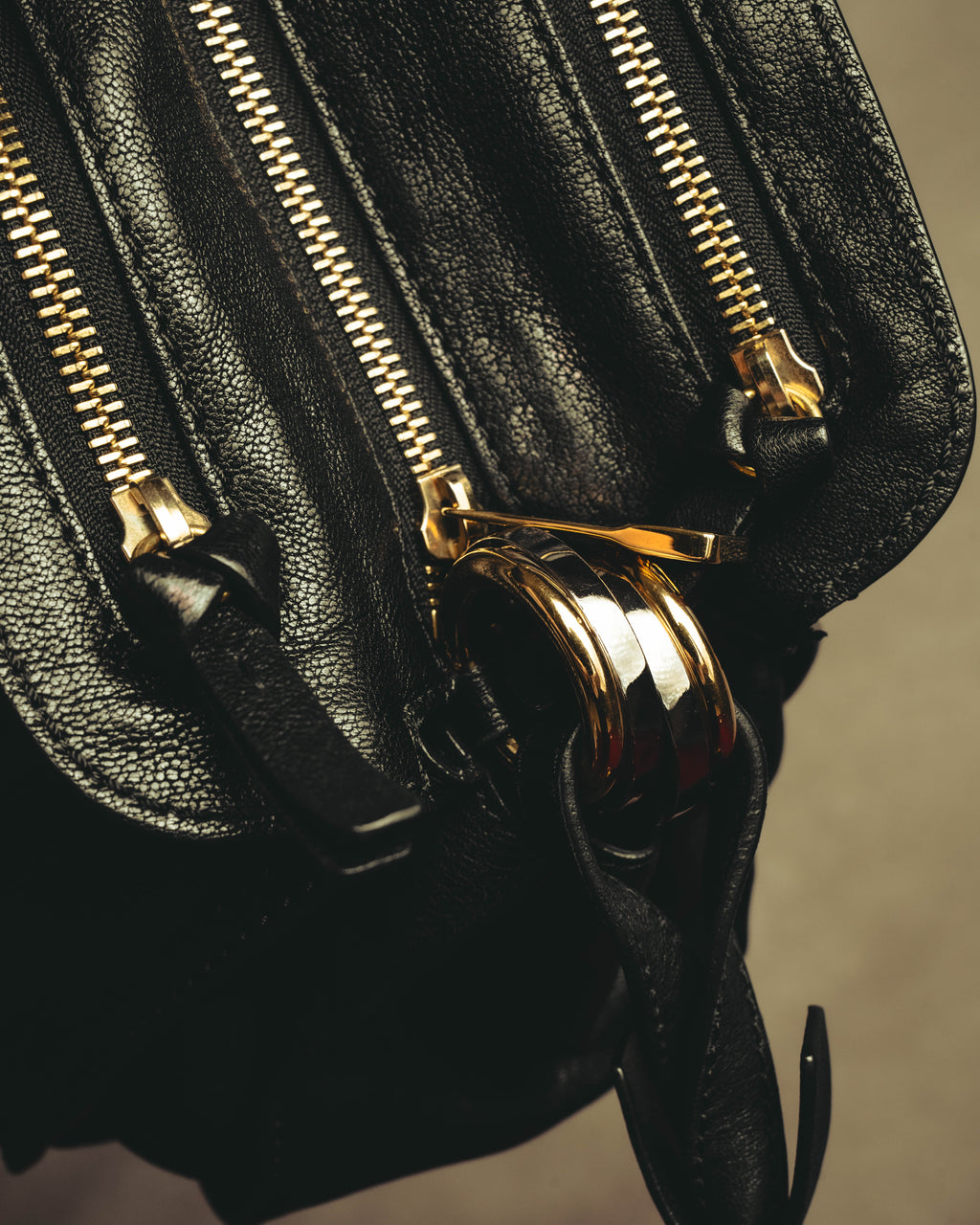 "Chloé" 00's Textured leather satchel bag