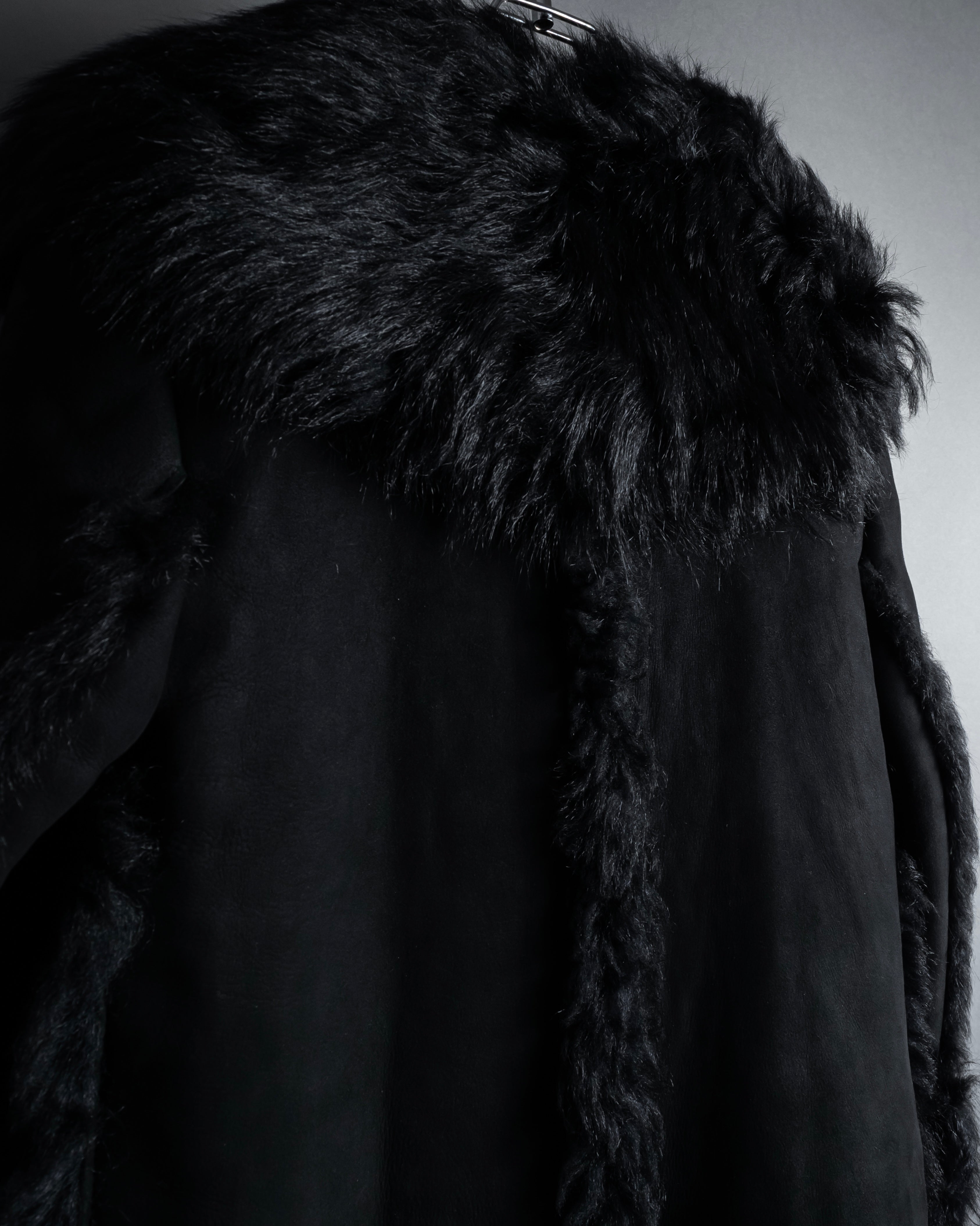 -SPECIAL- "GUCCI" 90's-00's Leather combination fur long coat