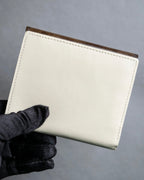 "VALENTINO" Brown & beige combination leather bi-fold wallet