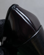 "PRADA" Metal band design leather heel loafers