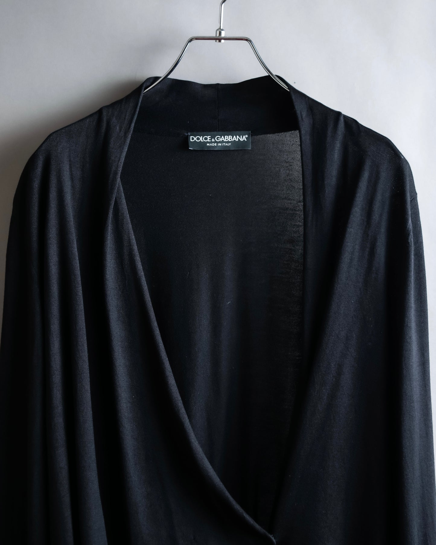 "DOLCE & GABBANA" 100% silk snap button oversized cardigan