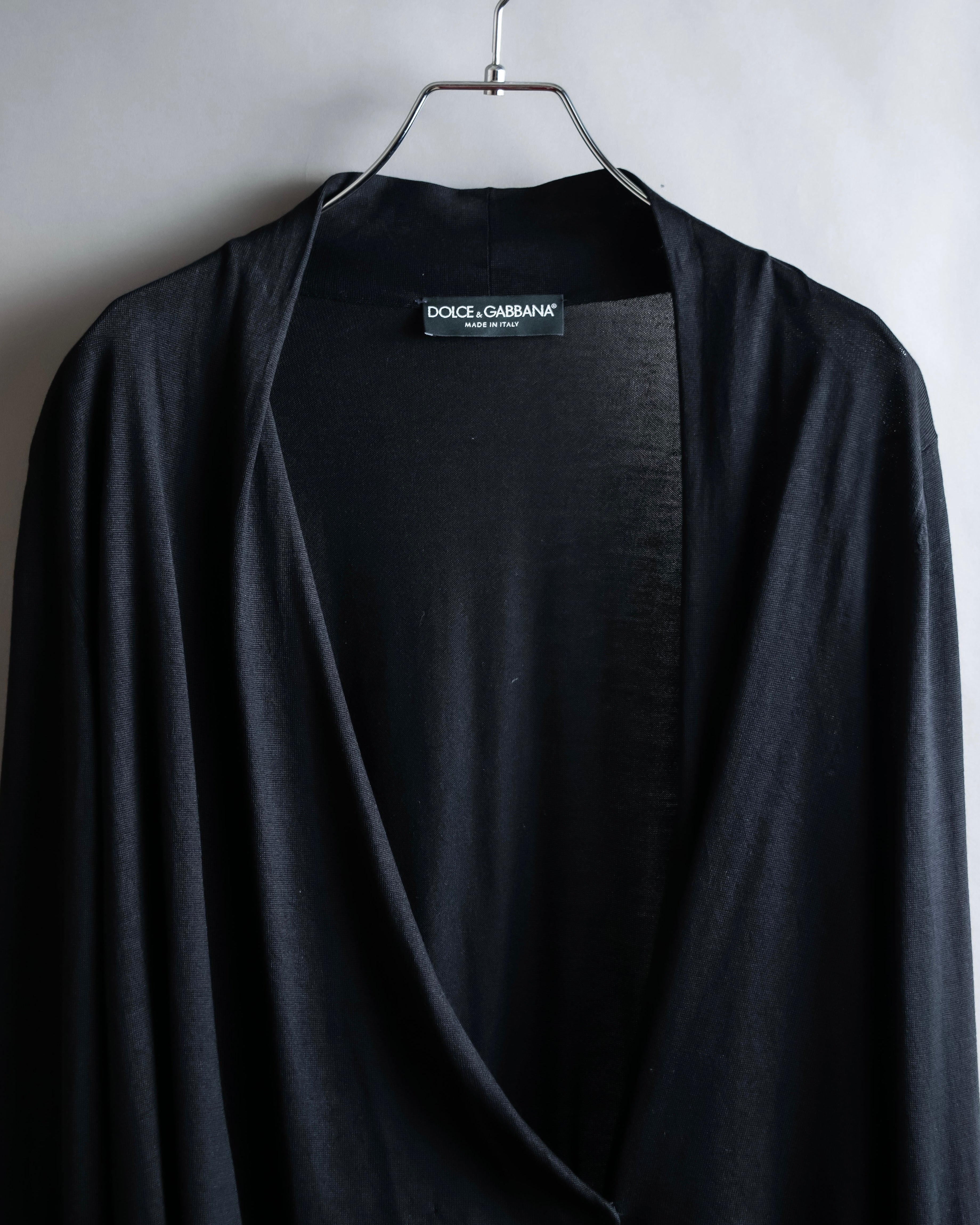 "DOLCE &amp; GABBANA" 100% silk snap button oversized cardigan