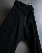 "YOHJI YAMAMOTO +NOIR" Asymmetrical slit sarouel slacks