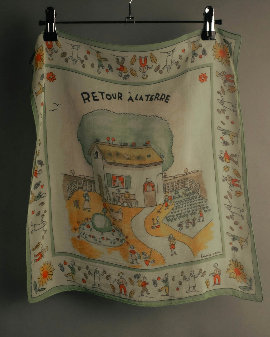 “HERMÈS” 90’s-10’s Retour à la terre silk scarf