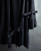 "TORUICHOU" Muffler-style collar military detail coat
