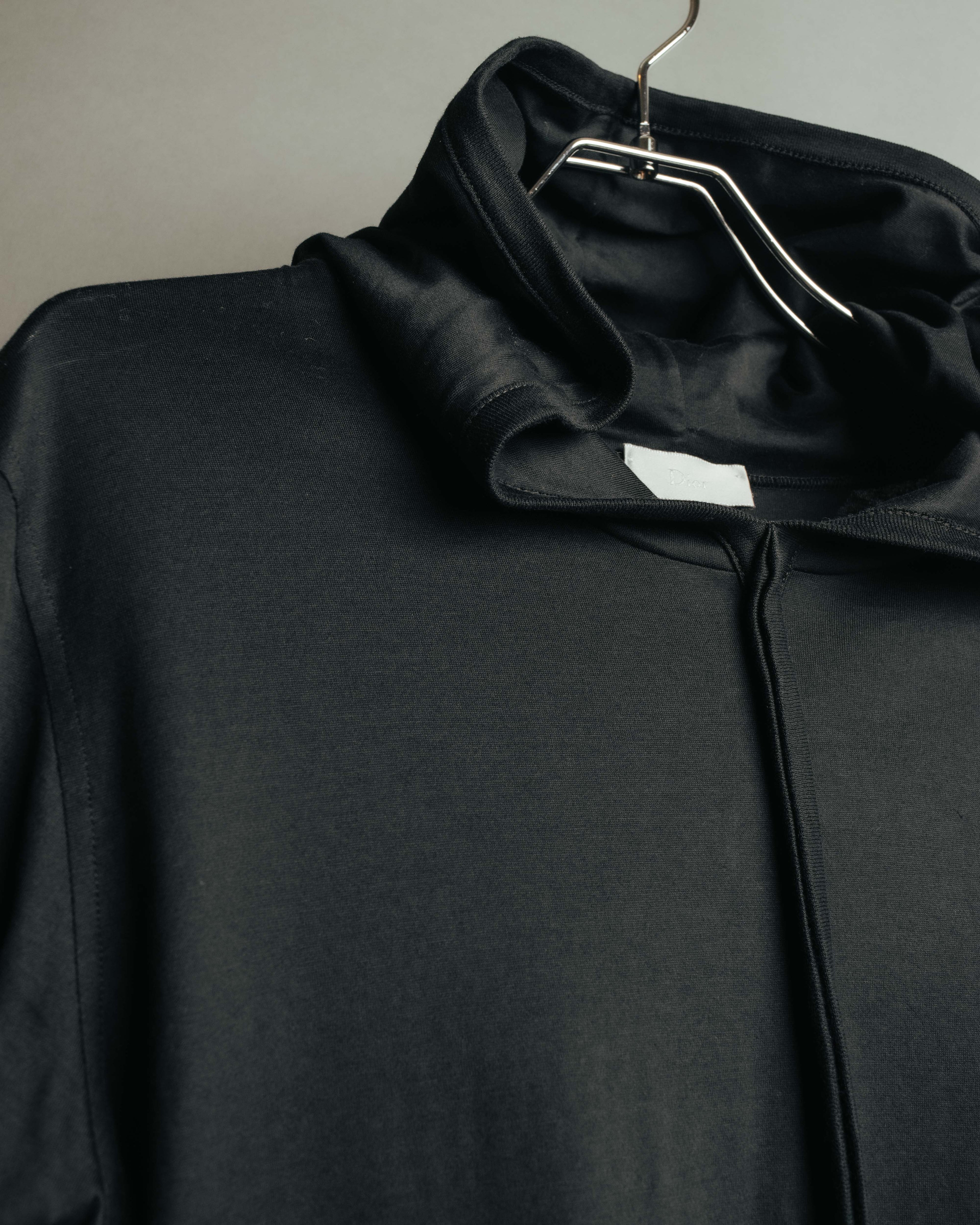 "Dior" 00's Vintage minimalist full-zip jersey hooded sweatshirt