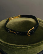 “CÉLINE” 70’s-80’s horsebit chain leather belt