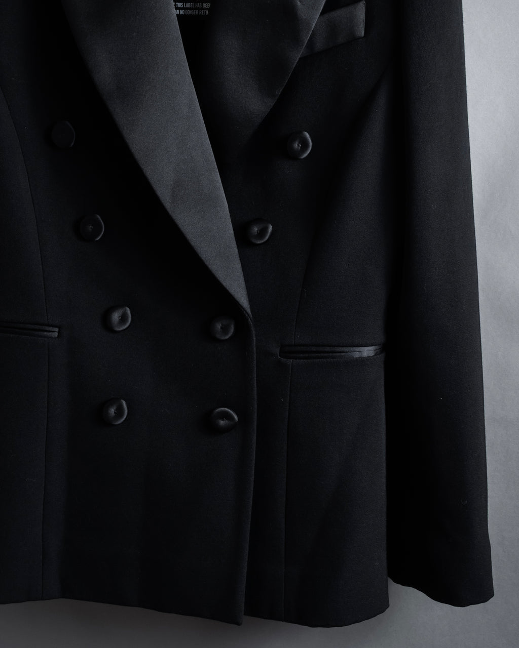 “MOSCHINO” Satin lapel double-breasted tuxedo jacket