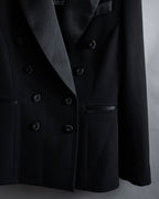 “MOSCHINO” Satin lapel double-breasted tuxedo jacket