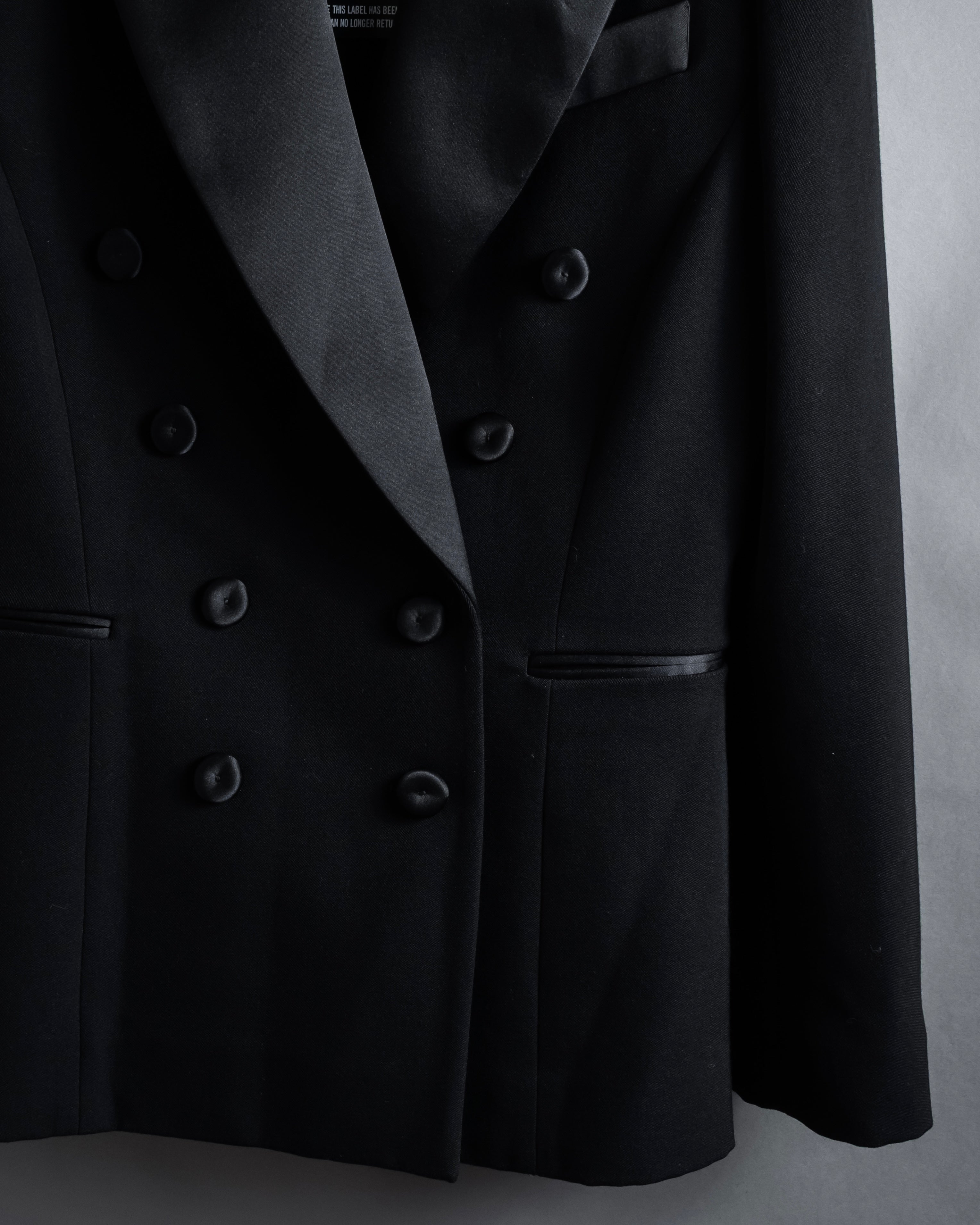 “MOSCHINO” Satin lapel double-breasted tuxedo jacket