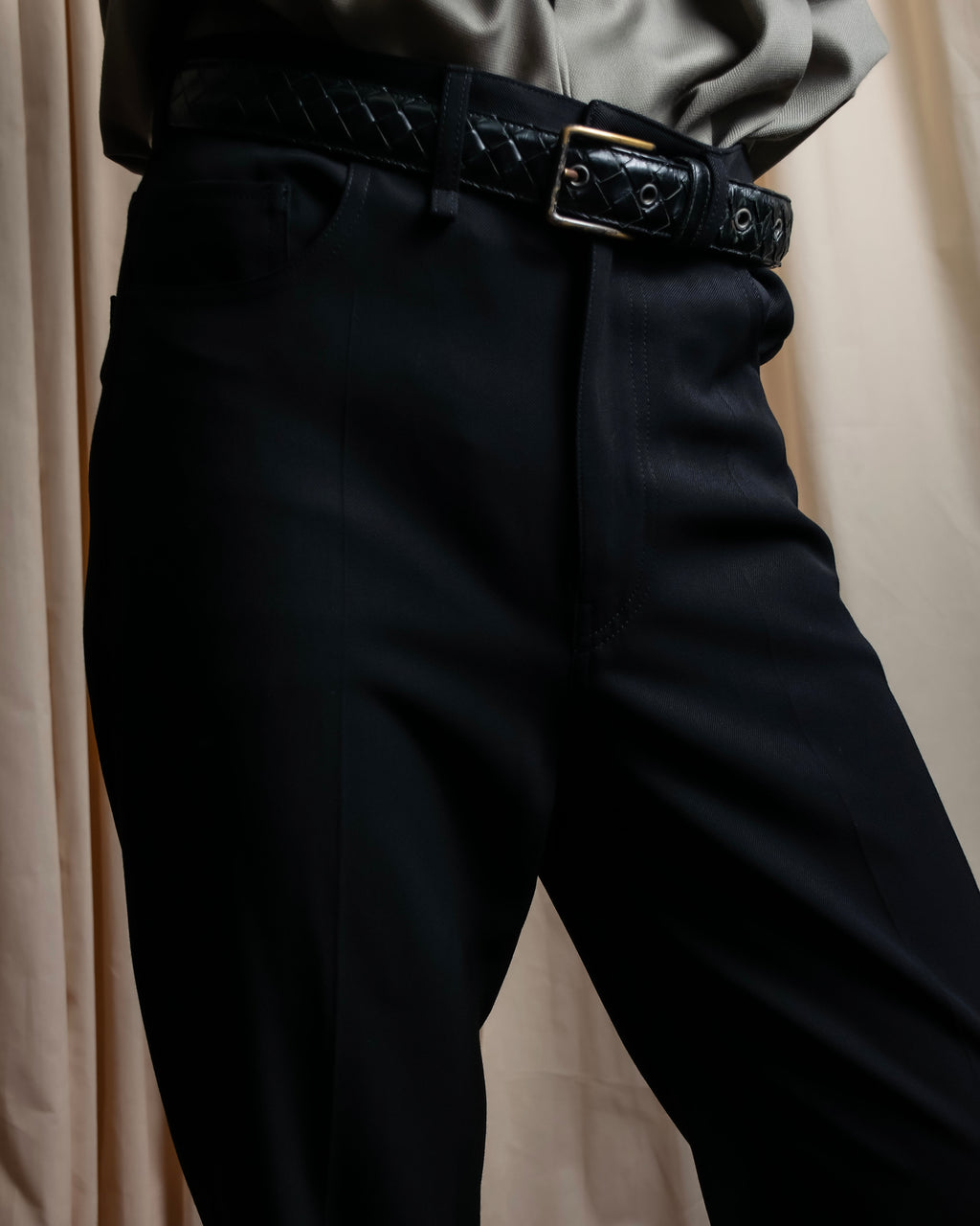 "BALENCIAGA" Beautiful draped full-length slacks