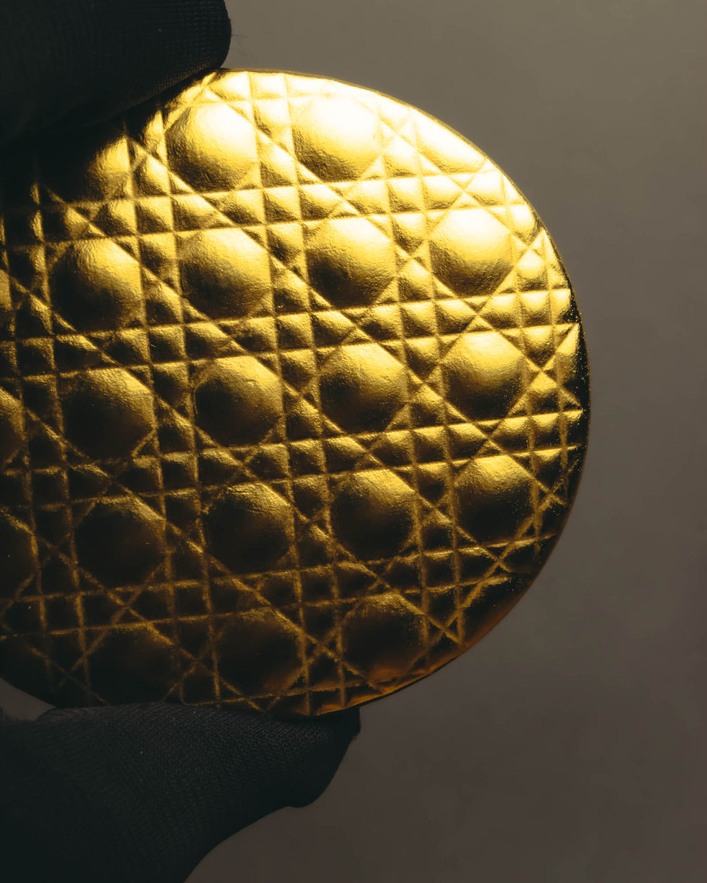 "Christian Dior" Gold cannage compact mirror